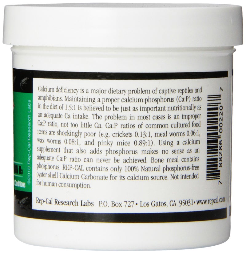 Rep-Cal 52298 Phosphorous-Free Calcium Powder Reptile/Amphibian Supplement Without Vitamin D3, 4.1 oz,white - Image 2